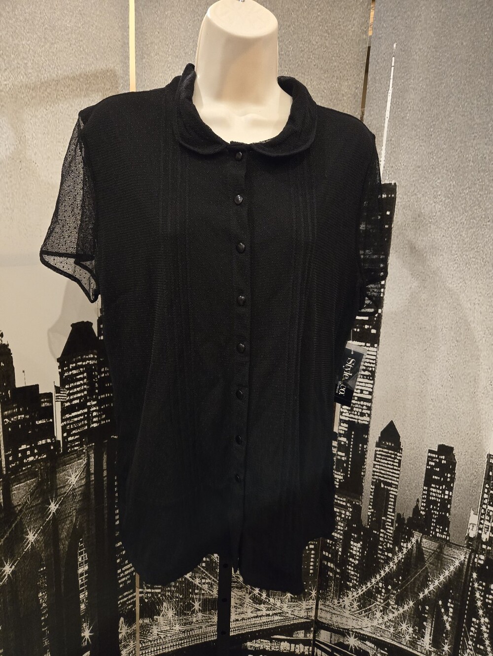 New With Tags Style & Co Size 1X black Top